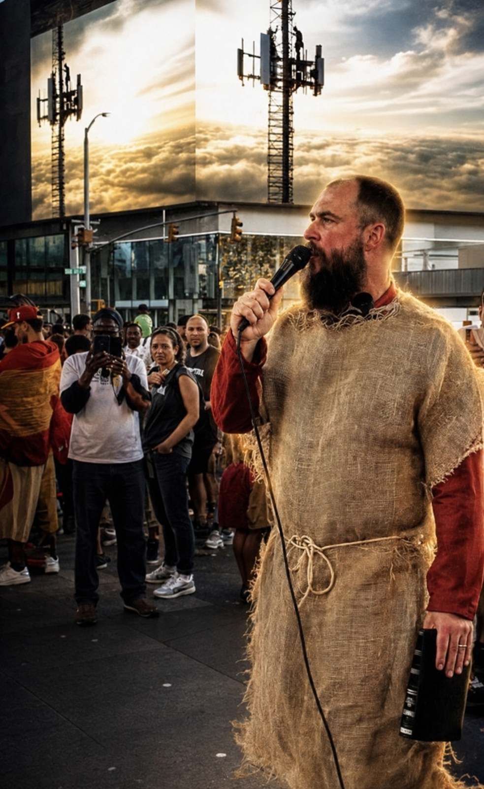 Evangelist Phillip Blair boldly preaching in Times Square